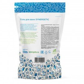Соль для ванн 1 кг SYNERGETIC "Детокс и расслабление", морская, натуральная, 300011