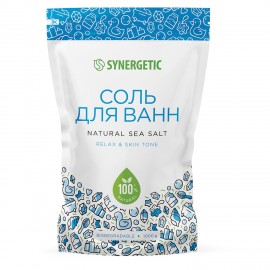 Соль для ванн 1 кг SYNERGETIC "Детокс и расслабление", морская, натуральная, 300011
