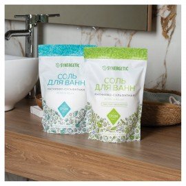 Соль для ванн 1 кг SYNERGETIC "Детокс и расслабление", магниево-сульфатная с эвкалиптом, 300013