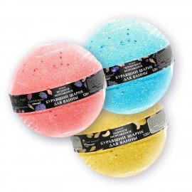 Шарик бурлящий пенный 120гр с морской солью/гейзер/бомбочка для ванны ЗОЛОТОЙ ИДЕАЛ,, 701934