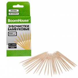 Зубочистки бамбуковые 800 шт. в коробке с подвесом, BOOMHOUSE (БУМХАУС), 701955