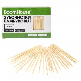 Зубочистки бамбуковые 1000 шт. в коробке BOOMHOUSE (БУМХАУС), 701956
