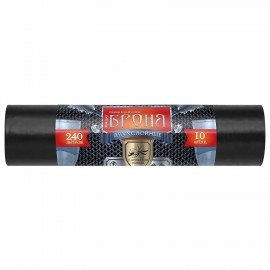 Мешки для мусора 240л ПРОЧНЫЕ черные в рулоне 10шт ПВД 60 мкм 2-х слойные 100x130 см,, ВР-0013