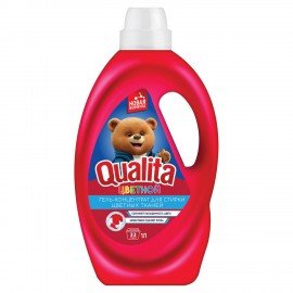 Гель для стирки цветного белья 1л QUALITA концентрат, 14140