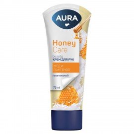 Крем для рук питательный 75мл AURA Honey Care "Мёд и пантенол", 14796