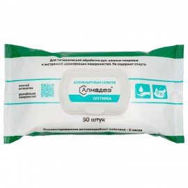 Дезинфицирующие салфетки влажные 90шт АЛМАДЕЗ-ОПТИМА, для обработки рук и поверхностей, ш/к 02117, САЛ-В-52