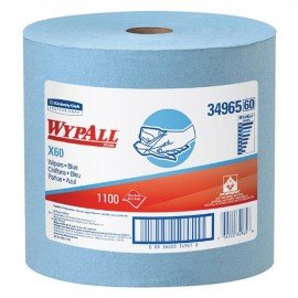 Протирочный нетканый материал KIMBERLY-CLARK Wypall X60, 1100л/рулон, 31,5х34см, голубой, 34965