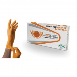 Перчатки нитриловые сверхпроч с текстурой SFM MEGA TEX ORANGE Германия 25 пар р.XL, Ч, 4036534915202