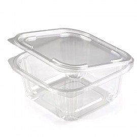 Одноразовый контейнер квадратный 500мл С КРЫШКОЙ ЮП-РКСП КОМПЛЕКТ 400шт прозрач. ПЭТ,, ЮУПМ6132