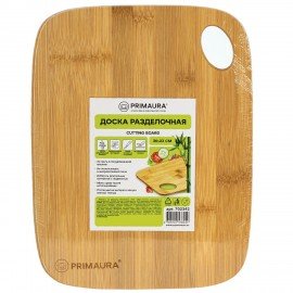 Доска разделочная бамбук, 30х23х1 см, отверстие для подвеса, PRIMAURA CLASSIC, 702342