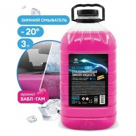 Жидкость незамерзающая стеклоомывающая 3л GRASS ICE CLEAN -20С изопропил (безопасная), 110487