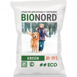 Реагент антигололедный 23кг BIONORD Green, до -25С, хлорид натрия и кальция, МИНПРОМТОРГ