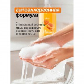 Мыло-крем жидкое гипоаллергенное 1л GRASS MILANA "Молоко и мед", дозатор, 126101