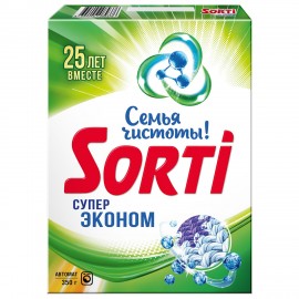 Стиральный порошок-автомат 350г SORTI "СУПЕР ЭКОНОМ", ш/к 89376, 8560-3