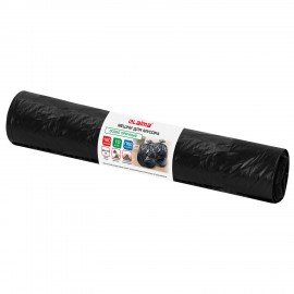 Мешки для мусора 160л черные в рулоне 10 штук особо прочные, ПВД 70 мкм, 90x110см, LAIMA, 702675