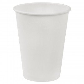 Стакан одноразовый бумажный 350/410мл d-90мм белый КОМПЛЕКТ 1000шт, хол/гор, WELDAY,702690