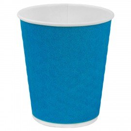 Стакан одноразовый бумажный 250/273мл d-80мм двухсл. "Соты" синий КОМПЛЕКТ 50шт WELDAY, 702704