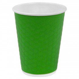 Стакан одноразовый бумажный 300/360мл d-90мм двухсл. "Соты" зеленый КОМПЛЕКТ 50шт WELDAY, 702706