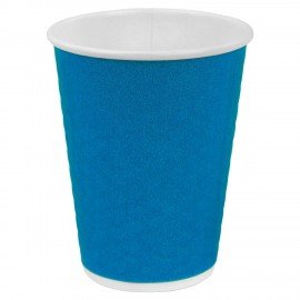 Стакан одноразовый бумажный 300/360мл d-90мм двухсл. "Соты" синий КОМПЛЕКТ 50шт WELDAY, 702707