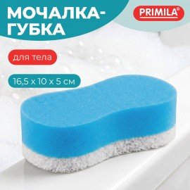 Мочалка-губка для тела массажная 16,5х10х5см, ПЛОТНЫЙ поролон, ассорти, PRIMILA (ПРИМИЛА), 702725