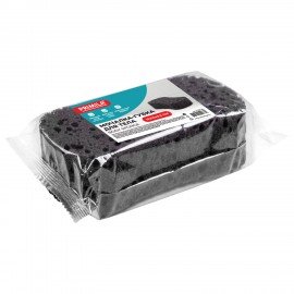 Мочалка-губка для тела массажная 19х10х5,5см MEGA GRAY, КРУПНОПОРИСТЫЙ поролон, PRIMILA (ПРИМИЛА), 702726