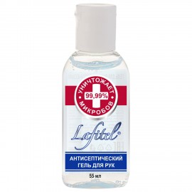 Антисептик-гель для рук (спирт 68%) 55мл LAFITEL (Лафитель), Алоэ, честный знак