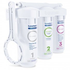 Фильтр для воды с краном в комплекте БАРЬЕР "ПРОФИ Жесткость", 3 ступени, ресурс 1000, Н123Р00