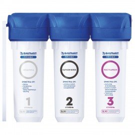 Фильтр для воды с краном в комплекте БАРЬЕР "ПРОФИ Стандарт", 3 ступени, ресурс 10000, Н113Р00