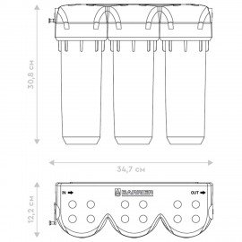 Фильтр для воды с краном в комплекте БАРЬЕР "ПРОФИ Стандарт", 3 ступени, ресурс 10000, Н113Р00