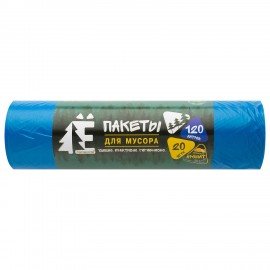 Мешки для раздельного сбора мусора 120л синие в рулоне 20шт ПВД 20мкм 70х110см РОМАШКА ЕЛР-ВР-120С