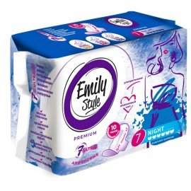 Прокладки женские гигиенические 7 шт., Emily STYLE Premium NIGHT, УЛЬТРАТОНКИЕ, ш/к 8