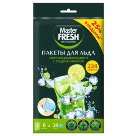 Пакеты для приготовления льда самозакрывающиеся,8 пакетов по 28 ячеек,224 шарика,Mast