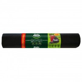 Мешки для мусора 200л, XXXL, суперпрочные, черные, 34 мкм, 10шт, Master FRESH, ШК3718
