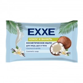 Мыло-крем туалетное косметическое 75г EXXE "Кокос и ваниль", флоу-пак, шк 81621, С0007380