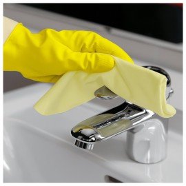 Перчатки VILEDA многоцелевые латексные МНОГОРАЗОВЫЕ х/б напыление, ПРОЧНЫЕ, S (малый) желтый, 174369