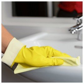 Перчатки VILEDA многоцелевые латексные МНОГОРАЗОВЫЕ х/б напыление ПРОЧНЫЕ L (большой) желтый 174375