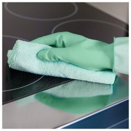 Перчатки VILEDA многоцелевые латексные МНОГОРАЗОВЫЕ х/б напыление, ПРОЧНЫЕ, S (малый) зеленый 174361