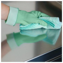 Перчатки VILEDA многоцелевые латексные МНОГОРАЗОВЫЕ х/б напыление ПРОЧНЫЕ M (средний) зеленый 174363