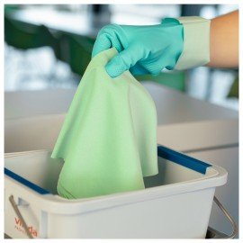 Перчатки VILEDA нитриловые МНОГОРАЗОВЫЕ универсальные, антиаллергенные, S (малый) зеленый, 174379