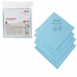 Салфетки микроволоконная VILEDA "МикронКвик" КОМПЛЕКТ 5шт, синий, 38*40см, 170635