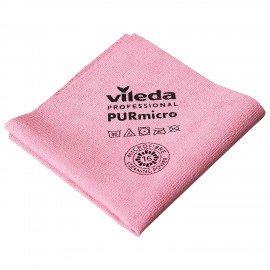 Салфетки микроволоконная VILEDA "ПУРмикро Актив" супервпитывание КОМПЛЕКТ 5шт красный, 174048
