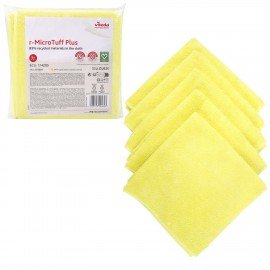 Салфетки VILEDA "МикроТафф Плюс" КОМПЛЕКТ 5шт, микрофибра, желтый, 38*38см, 174205