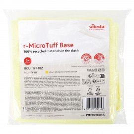 Салфетки VILEDA "МикроТафф Бейс" КОМПЛЕКТ 5шт, микрофибра, желтый, 36*36см, 174182