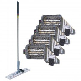 Швабра VILEDA "УльтраСпид Про" КОМПЛЕКТ держатель-флаундер 40см, черенок 150см + 4МОП, 166391