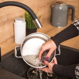 Губка (мочалка) металлическая, спиральная, 40г, МЕГА, для посуды, гриля, плиты, YORK,, 2030