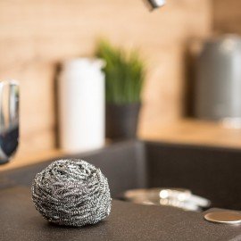 Губка (мочалка) металлическая, спиральная, 40г, МЕГА, для посуды, гриля, плиты, YORK,, 2030