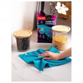 Салфетки из МИКРОФИБРЫ универсальные, 30х30 см, КОМПЛЕКТ 2шт, 240 г/м2, PACLAN, шк1700, 410310