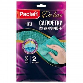 Салфетки из МИКРОФИБРЫ универсальные, 30х30 см, КОМПЛЕКТ 2шт, 240 г/м2, PACLAN, шк1700, 410310
