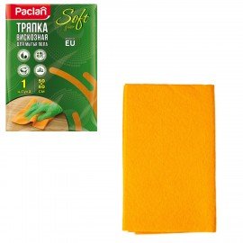 Тряпка для мытья пола, 50х60см, микрофибра, 150 г/м2, PACLAN "Practi Microfiber", шк3607, 163427