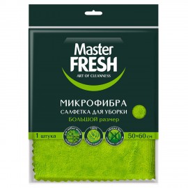 Тряпка для мытья пола из микрофибры, 50х60 см, зеленая, Master FRESH, ШКXXXX